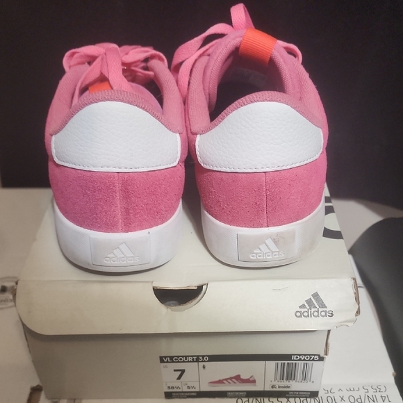 Adidas VL Court 3.0 Pink and White Sneakers - Picture 2 of 3